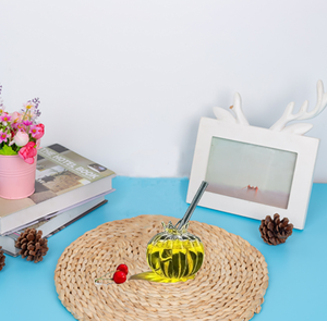 Venta al por mayor personalizada creativa <span class=keywords><strong>Granada</strong></span> en forma de cóctel copa de jugo de copa de vino con pajita - Product Image 3