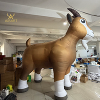 Sculpture gonflable personnalisée de chèvre de dessin animé pour événement promotionnel hors ligne de marque laitière, installation artistique gonflable de l'année du Zodiaque