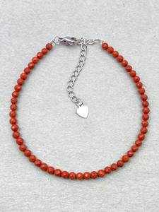 Red Jasper Bracelet Dainty Gemstone Jewelry Micro Faceted <b>Beads</b> <b>Crystal</b> Bracelet Minimalist Jewelry Tiny Gemstone Bracelet - Product Image 6