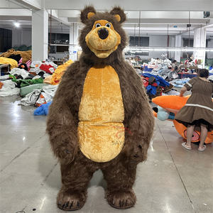Costume da Mascotte Gonfiabile Gigante <span class=keywords><strong>Orso</strong></span> <span class=keywords><strong>Masha</strong></span> Marrone per Cosplay, Personaggio dei Cartoni Animati, Abito per Feste, Giochi ed Eventi di Halloween - Product Image 1