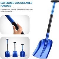 Râteau à neige bleu de haute qualité, durable, démontable sans outil, 3 pièces, manche métallique extensible et verrouillable, 54-82 cm, pousse-neige pour véhicule