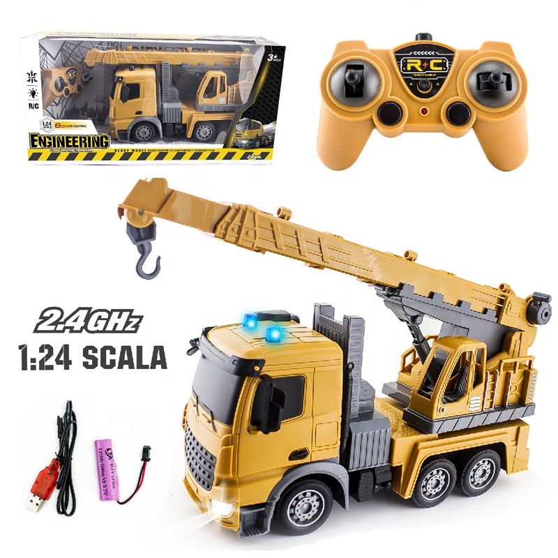 Set Gru E Camion Giocattolo Telecomandati 2,4 GHz — Con Luci E Suoni, Per Bambini Da 6 Anni