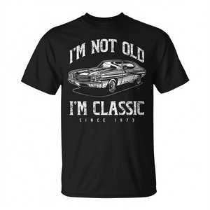 Camiseta para propietario de coches clásicos, nacido en 1973, no soy viejo, soy clásico, camiseta promocional unisex de manga corta con cuello redondo para adultos - Product Image 2