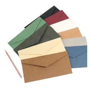 <span class=keywords><strong>Lettre</strong></span> de carte d'invitation vintage de 22x11cm, <span class=keywords><strong>enveloppe</strong></span> portefeuille kraft colorée en papier imitation daim pour utilisation en cadeau - Product Image 1