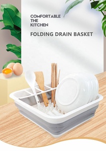 Chất Lượng Cao 100% PP Tươi + TPR Làm Có Thể Gập Lại Giá Phơi Bát Vuông Có Thể Gập Lại Lưu Trữ Đĩa Thoát Nước Tùy Chỉnh Màu Sắc - Product Image 2