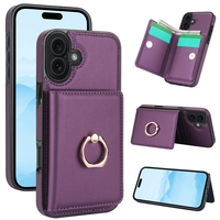 Étui de téléphone portefeuille de luxe en TPU+PU antichoc avec béquille pour iPhone 12 Pro 13 14 15 Plus 16E 16 Plus 17 17 Air