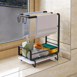 ชั้นวางสบู่สองชั้นสำหรับห้องครัวทำจากเหล็กคาร์บอนติดผนัง - Product Image 2