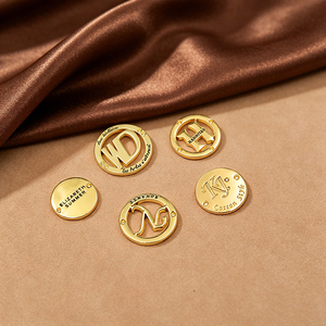 Custom Metal Garment Labels Rectangle Shape Gravure Printing Embossing Stitch Main Labels for Clothing - Product Image 2