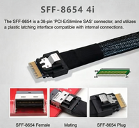 Câble de transition serveur PCIE Gen5 MCIO vers 2x Mini SFF-8654 4i