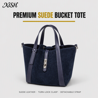 Tas Desainer Mewah Kulit Asli OEM/ODM untuk Wanita, MOQ Rendah, Tas Tangan Kapasitas Besar Model Bucket, untuk Penggunaan Sehari-hari, Santai, dan Kerja