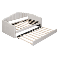 Canapé-lit multifonctionnel rétractable convertible double pour la maison, avec lit gigogne coulissant intégré