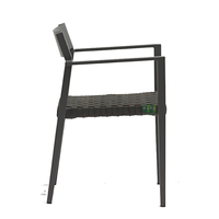 (E3045W) Chaise de salle à manger en rotin tressé empilable en aluminium pour jardin extérieur