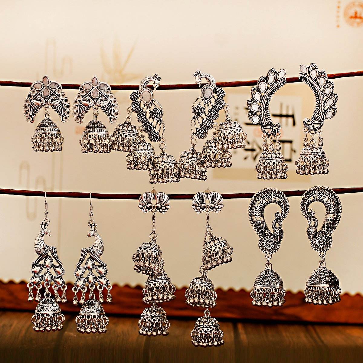 Gold And Silver Color Traditional Jhumka Fashion Accessories Dangle Drop Earrings Ear Studs Jewelry – Buy The Best Products In The Online Store - Foto 7