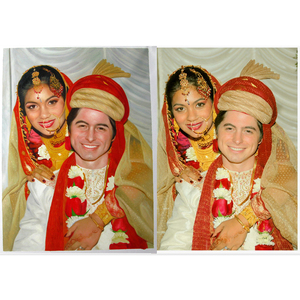 Cadeau d'anniversaire, <span class=keywords><strong>portrait</strong></span> de <span class=keywords><strong>couple</strong></span> de mariage <span class=keywords><strong>personnalisé</strong></span> peint à la main sur toile, photo réaliste, style autel, souvenir artistique pour la décoration de la maison - Product Image 4
