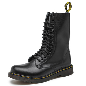 Bottes montantes très tendance en cuir de vachette à 14 œillets pour couple - Product Image 3