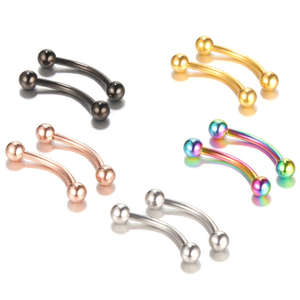 Nuevo acero quirúrgico 16G clásico Banana Barbell de acero de cartílago de la oreja nariz <span class=keywords><strong>labio</strong></span> <span class=keywords><strong>Piercing</strong></span> Acero inoxidable <span class=keywords><strong>Piercing</strong></span> ceja - Product Image 3