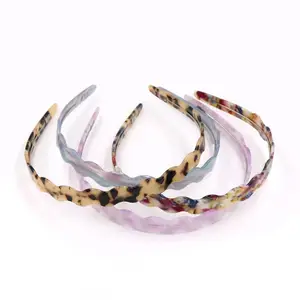 YIYI Korean style acetate fixed headband wavy shape simple headband tortoise and mermaid color girl's headband