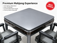Table de mahjong automatique moderne et durable avec 4 chaises, ensemble de table de jeu électrique en plastique et métal pour la famille et les amis