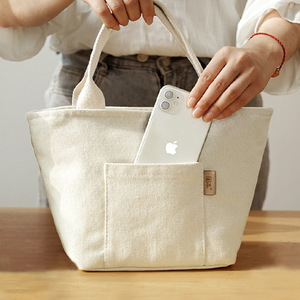 Sac à déjeuner en toile Dk, grande capacité, isolé, pour étudiants, employés de bureau, blanc et noir - Product Image 2