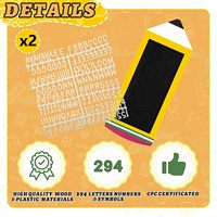 Tableau de lettres en feutre pour la rentrée scolaire, en bois massif, portable, durable, pour adolescents, tableau de messages modifiable, style crayon, accessoires photo pour la salle de classe