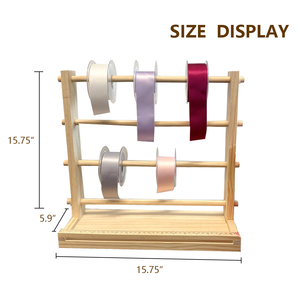 Organizador de empalme de cinta, soporte de estante de cinta de madera para manualidades de costura, Ideal para Artes de floristería y almacenamiento de envoltura de regalos - Product Image 4