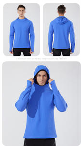 RUIQUWIN 2026 Felpa con Cappuccio a Maniche Lunghe da <span class=keywords><strong>Uomo</strong></span> di Alta Qualità ad Asciugatura Rapida per Allenamento Basket Corsa <span class=keywords><strong>Fitness</strong></span> - Product Image 2