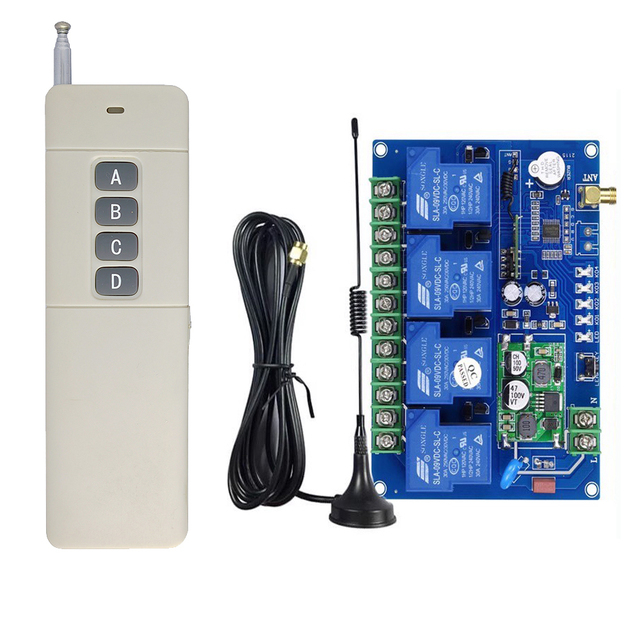 433mhz wireless remote control switch ac 85v~265v 110v 220v 2 ch rf relay receiver module rf 433 mhz transmitter 30a max current