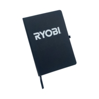 Carnet de notes A5 personnalisé en cuir PU noir, journal ligné professionnel avec porte-stylo, reliure cousue, cadeaux d'entreprise