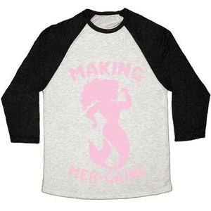 Making Mer-Gains Unisex Tri-Blend <b>Baseball</b> <b>Tee</b> - Product Image 1