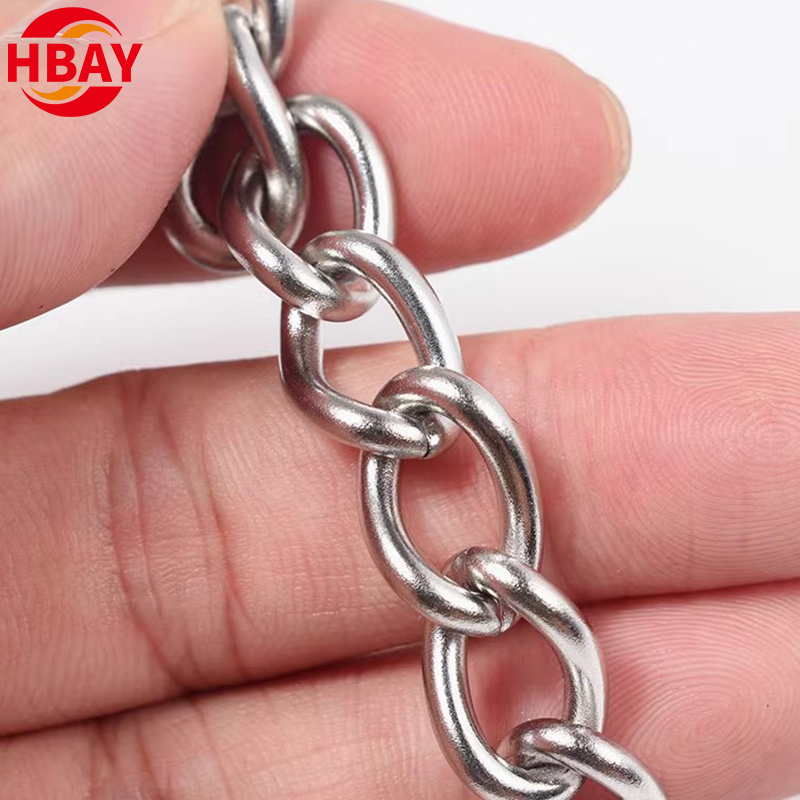 Цепь из нержавеющей стали с оцинкованной отделкой из Китая, 0,6 мм-4 мм, цепи для ошейника для собак