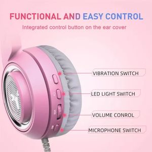 <span class=keywords><strong>Somic</strong></span> G951 Rosa oreja de gato de sonido 7,1 juegos de auriculares con LED Luz - Product Image 4