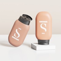 Flacon de gel douche et lotion corporelle Somewang 300 ml en PE avec bouchon à clapet, logo personnalisé, emballage de crème pour le visage, impression sérigraphique