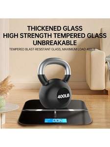Pè<span class=keywords><strong>se</strong></span>-personne intelligent numérique multifonction haute définition en verre trempé avec plateforme large, capacité 390 lbs. Fitness à domicile en plein air - Product Image 3