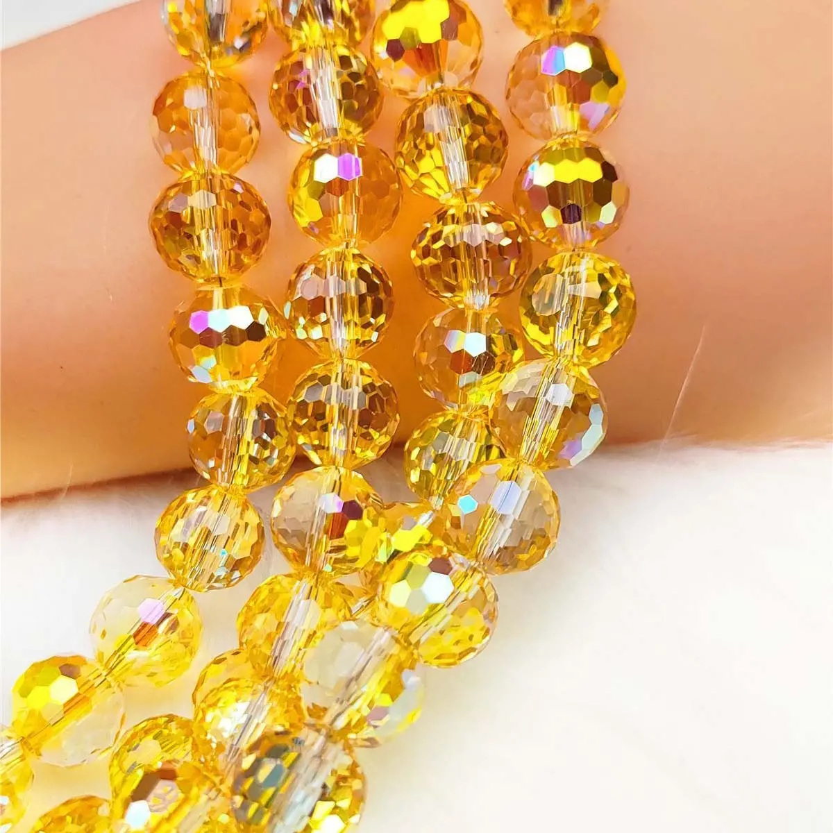 Hot bán DIY 10 mét 96 cut faceted Vòng hạt pha lê Glass Ball Beads đối với trang sức làm tay làm cho hạt