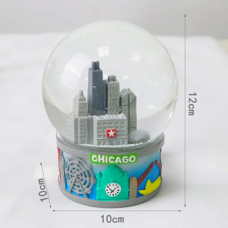 Globe d'eau en verre de décoration de la maison, 2023, nouvelle tendance, boule de neige, ornement de résine, artisanat, cadeau idéal