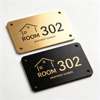 Plaque d'adresse d'immeuble en aluminium anodisé, code couleur, étiquette de zone, panneau métallique