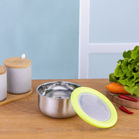 Boîte à lunch carrée légère en acier inoxydable 201 résistant à la rouille avec couvercle en plastique pour la conservation de la fraîcheur, multifonctionnelle pour l'école