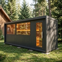 Poêle de sauna à vapeur extérieur moderne de luxe en bois massif, 2-6 personnes, cèdre rouge, électrique, étanche, pour villa, cabane, appartement