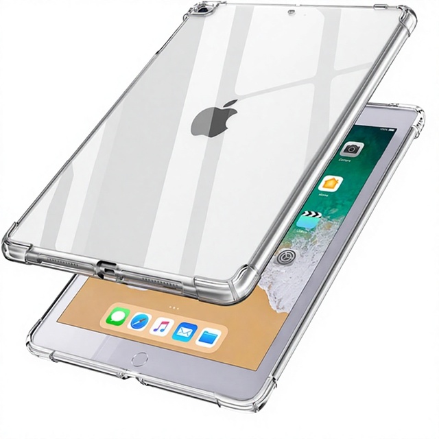 Clear Case for iPad 6th/5th Gen (2018/2017) Air 1/Air 2 Pro 9.7-Soft TPU Shockproof Lightweight Transparent Shell