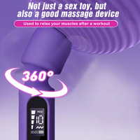 Zauberstab-Vibrator-Sets, Erotikspielzeug mit 3 Aufsätzen für Klitoris, G-Punkt, Eichel, Klitoris-Stimulator, Realistischer Dildo mit LCD-Display