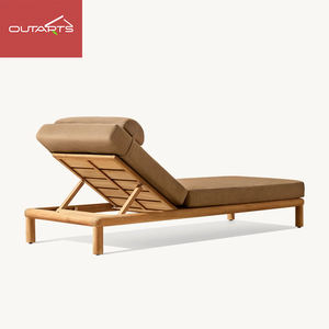 Lit de repos de luxe chaise longue en teck meubles de patio chaise de bronzage de plage lit de salon mobilier d'extérieur chaise longue en <span class=keywords><strong>bois</strong></span> - Product Image 5