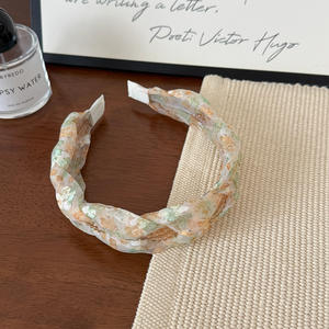 ที่คาดผมลูกปัดหลากสีแบบแฮนด์เมดสไตล์ฝรั่งเศสสำหรับผู้หญิงพิมพ์ลายดอกไม้หวาน - Product Image 6