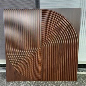 Pannelli in PVC UDK Nuovi Design 3D Effetto Legno Pannello Murale Goffrato per Decorazione Pareti Interne 50cm*50cm - Product Image 1