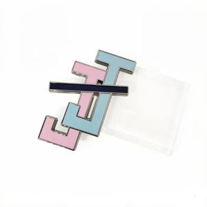 Spilla personalizzata con strass rosa e blu, modello Crystal Interlocking JJ Brooch <span class=keywords><strong>Jack</strong></span> <span class=keywords><strong>and</strong></span> <span class=keywords><strong>Jill</strong></span> of America Greek, 2,25 pollici - Product Image 4