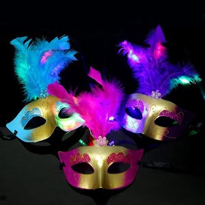 Wholesale Luminous <strong>Mask</strong> Feather Led Light Up Glitter Eye <strong>Mask</strong> For Dance Party Props Cosplay <strong>Mask</strong> - Product Image 4