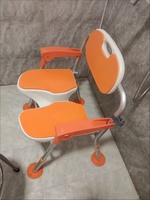 Chaise de douche pliable pour personnes âgées, siège de bain antidérapant, tabouret de sécurité portable et réglable pour salle de bain avec dossier et accoudoirs, OEM