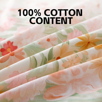 Parure de lit 4 pièces en coton 100% personnalisable avec motifs floraux, housse de couette et draps, tailles King Size, Queen Size, Full Size, ultra douce, vente en gros