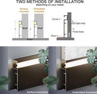 Garniture de bande de transition de carreaux de forme carrée de service OEM Profil LED en aluminium Protéger l'éclairage Plinthe d'angle