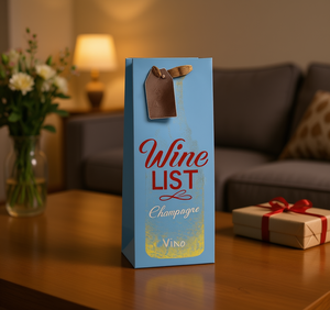 Borsa regalo in carta per vino con etichetta, stile alla moda per il vino - Product Image 2