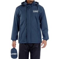 Chaqueta de Lluvia de Nailon Personalizada con Logotipo, Impermeable, Cortavientos, Transpirable, Ultraligera, Plegable, con Cremallera, para Hombre, para Ciclismo